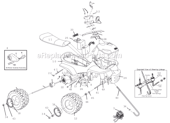Page A Diagram and Parts List for 78473-9993  Power Wheels Ride-On ATVs